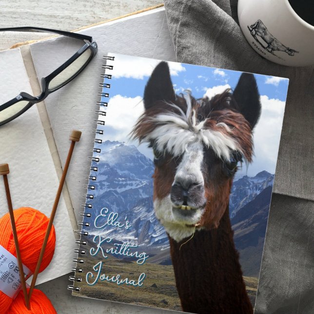 Knitting Project Notes Llama Face Notebook (Creator Uploaded)
