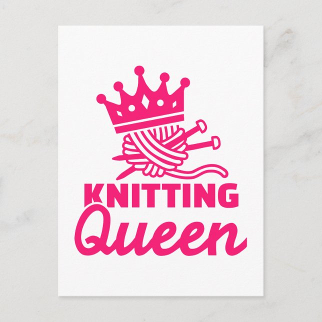 Knitting queen postcard (Front)
