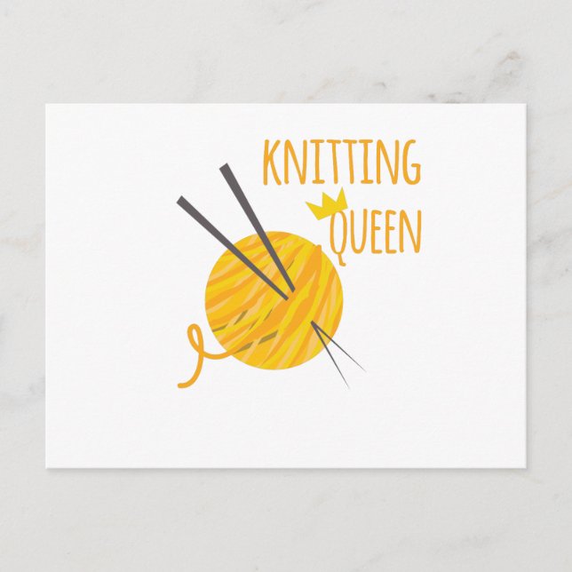 Knitting Queen Postcard (Front)