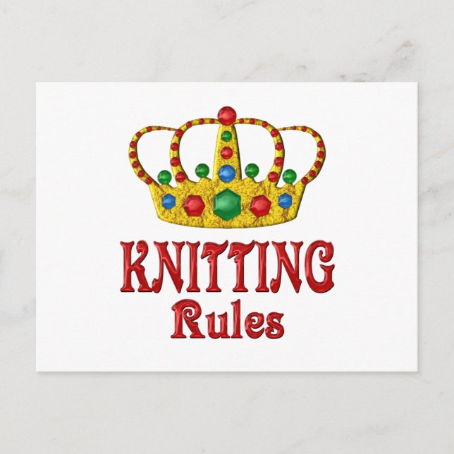 KNITTING RULES POSTCARD (Front)