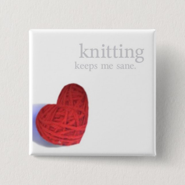 knitting sanity heart button (Front)