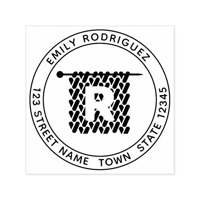 Knitting Self Inking Rubber Stamp (Design)