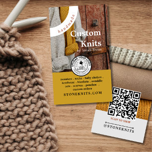 Knitting, Sewing, Crochet, Quilting, Textile Arts Business Card