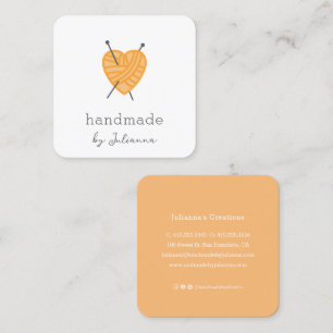 Knitting small business card insert