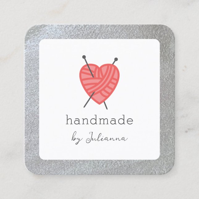 Knitting small business product tag (Front)