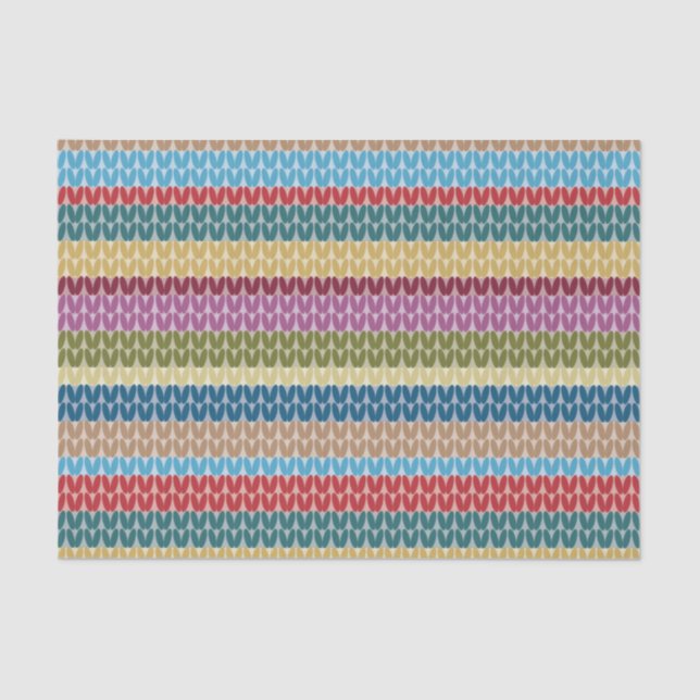 Knitting Stitch Stripes  Tissue Paper (Front)