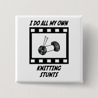 Knitting Stunts 15 Cm Square Badge