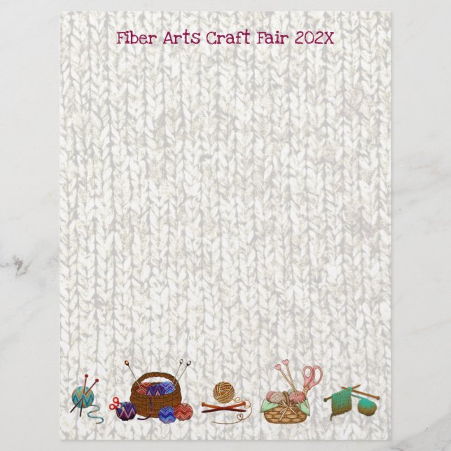 Knitting Theme Blank Scrapbook Craft Paper (Front)