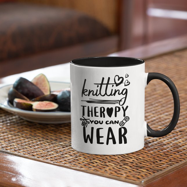 Knitting Therapy You Can Wear Funny Mug (Creator Uploaded)