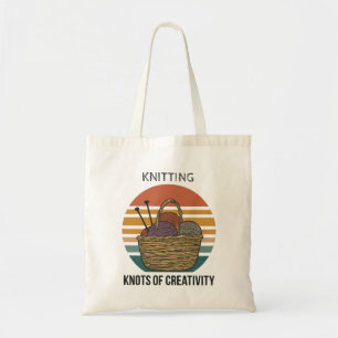 Knitting Tote Bag Vintage Yarn Basket Personalize 
