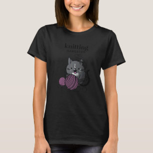 Knitting Tuxedo Cat Knitting Gangster Knitting T-Shirt
