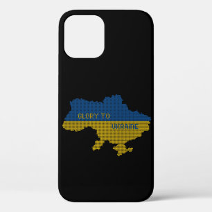 Knitting Ukrainian state map text Glory to Ukraine iPhone 12 Pro Case