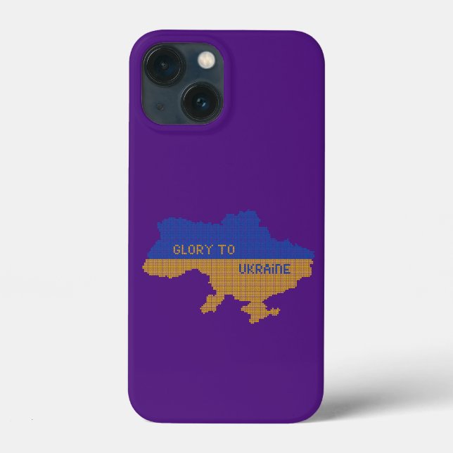Knitting Ukrainian state map text Glory to Ukraine Case-Mate iPhone Case (Back)