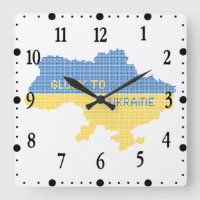 Knitting Ukrainian state map text Glory to Ukraine