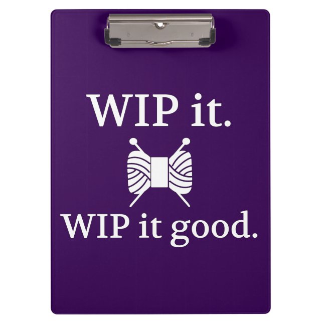 Knitting • WIP It Good Crafts {Dark} Clipboard (Front)