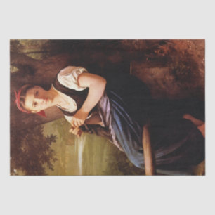 Knitting Woman by William-Adolphe Bouguereau Tissue Paper