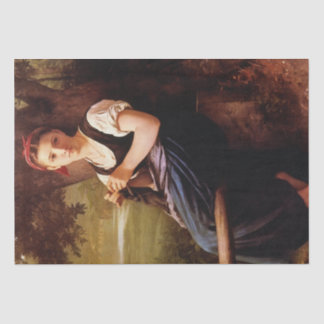 Knitting Woman by William-Adolphe Bouguereau Tissue Paper