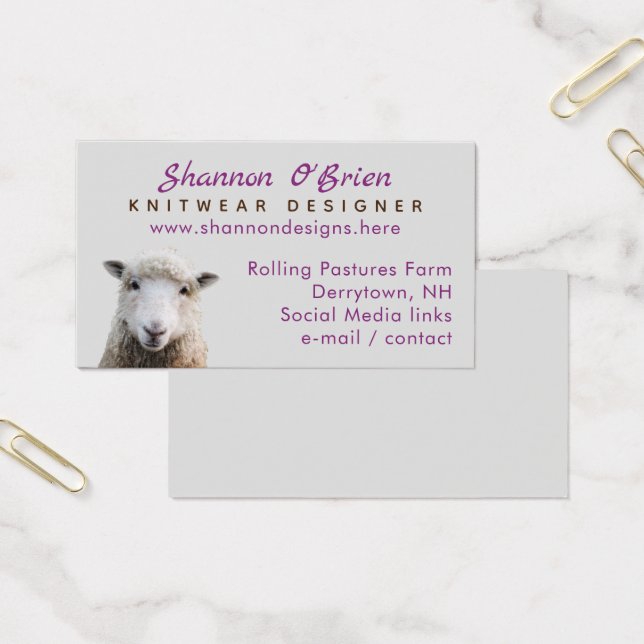 Knitting Wool Lamb Sheep Business Card (Office)