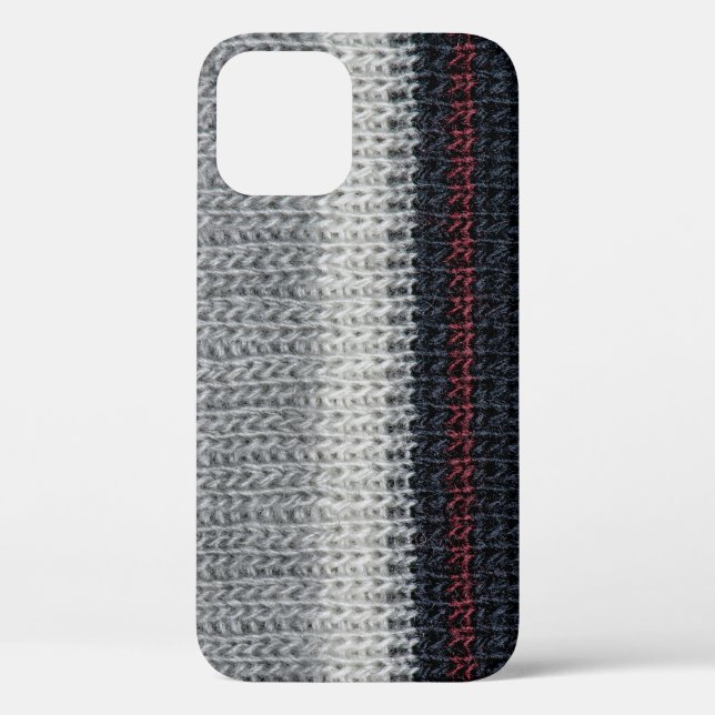 Knitting wool: red, white stripes. Case-Mate iPhone case (Back)