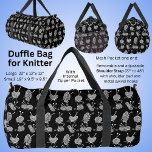 Knitting Wool Yarn Needles Knitter's Black White Duffle Bag<br><div class="desc">A great Knitters Duffle Bag - Lots of room to keep lots of wool or yarn - A Great Gift for anyone who knits,  Grandmother,  Aunt,  Mum or Girl - and any of the men who knit too.</div>
