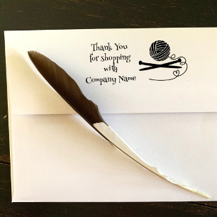 Knitting Wool Yarn Shop Thank You Rubber Stamp