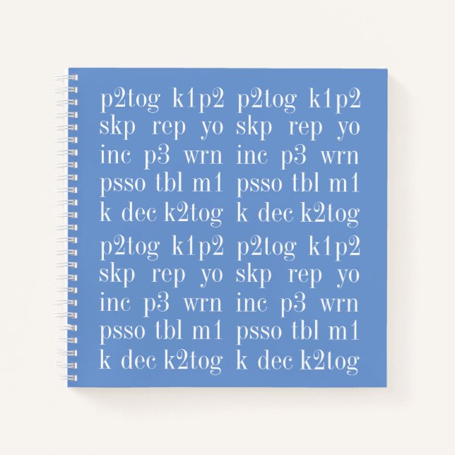 KNITTING WORDS 8.5" Square Spiral Notebook II (Front)
