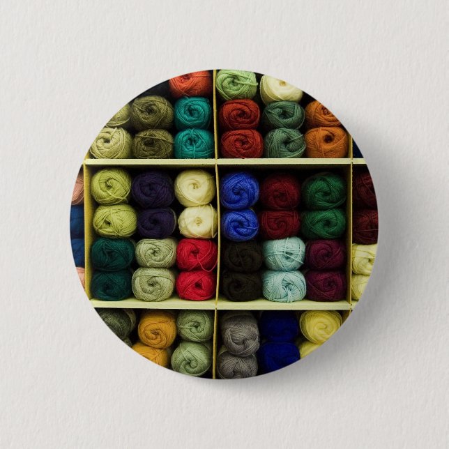 Knitting Yarn 6 Cm Round Badge (Front)