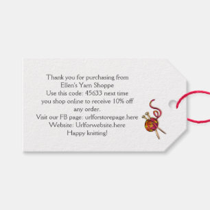 Knitting Yarn Arts Shop Photo Thank You Coupon Gift Tags