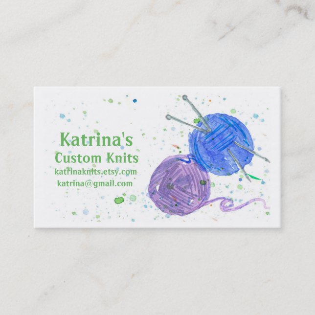 Knitting Yarn Business Card (Front)