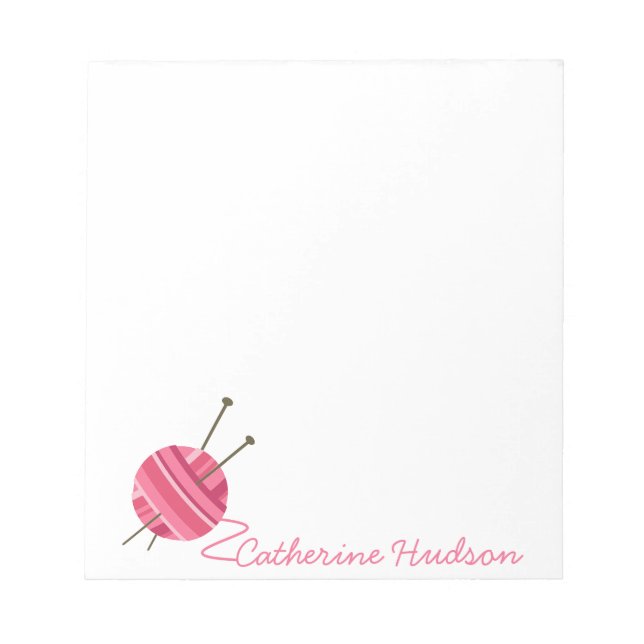 Knitting Yarn Personalised Notepad (Front)