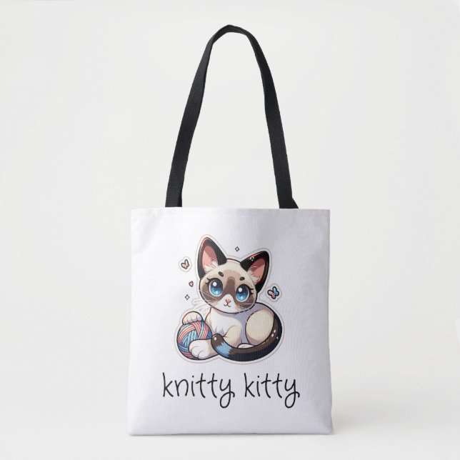 Knitty Kitty Tote Bag (Front)