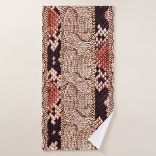 Knitwear Fabric Texture, geometric texture, snake Bath Towel