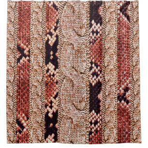 Knitwear Fabric Texture, geometric texture, snake  Shower Curtain