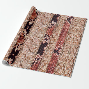 Knitwear Fabric Texture, geometric texture, snake  Wrapping Paper