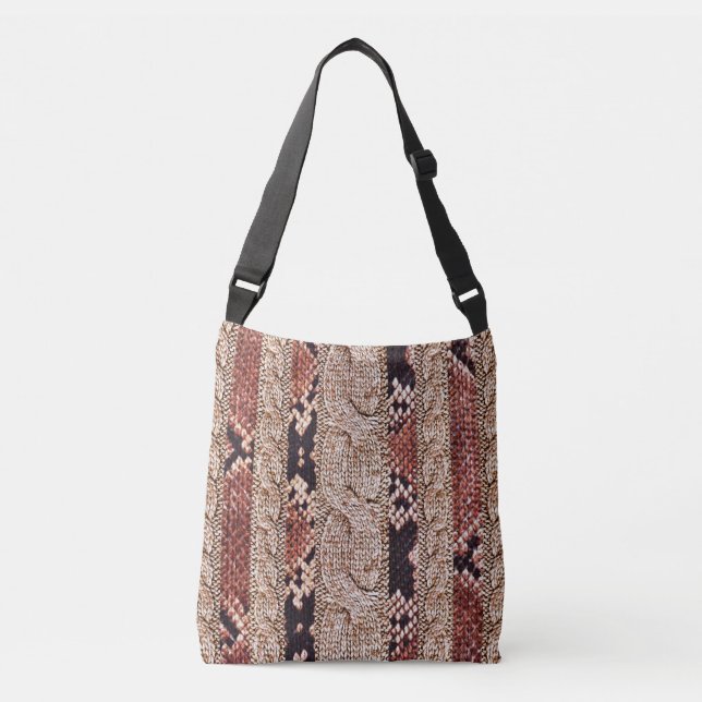 Knitwear texture, geometric snake pattern. crossbody bag (Front)