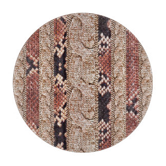 Knitwear texture, geometric snake pattern. cutting board