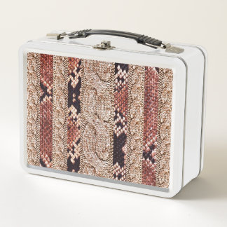 Knitwear texture, geometric snake pattern. metal lunch box