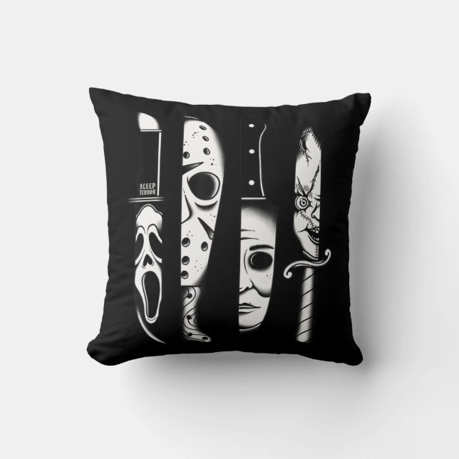 Knives Horror Movie Friday Halloween Horror Goth E Cushion (Front)