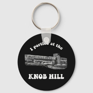 Knob Hill Keychain- White On Black Key Ring