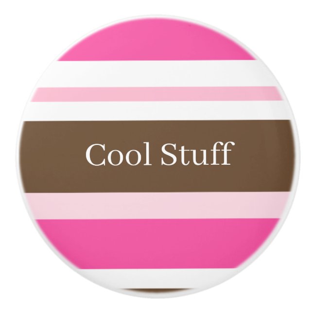 Knob Pink Brown White Stripe (Front)