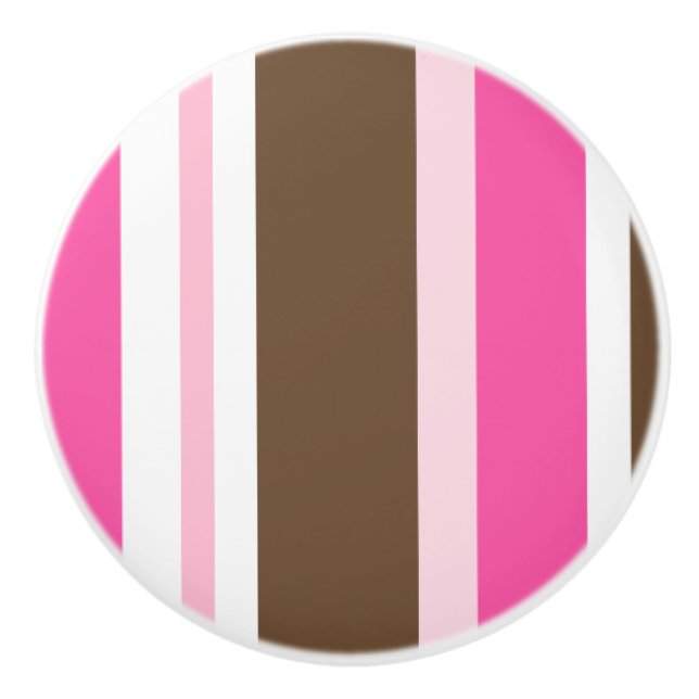 Knob Pink Brown White Stripe (Front)