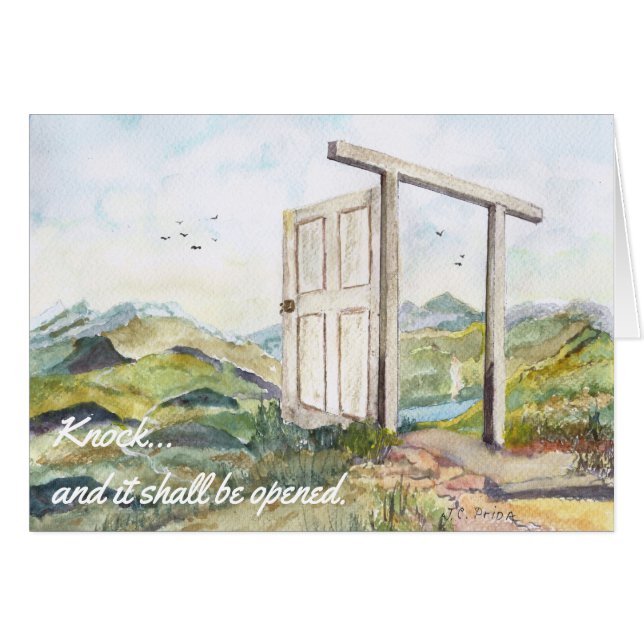 Knock and It Shall Be Opened Watercolor Painting (Front Horizontal)
