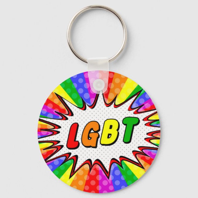 Knock 'em out with pride key ring (Front)