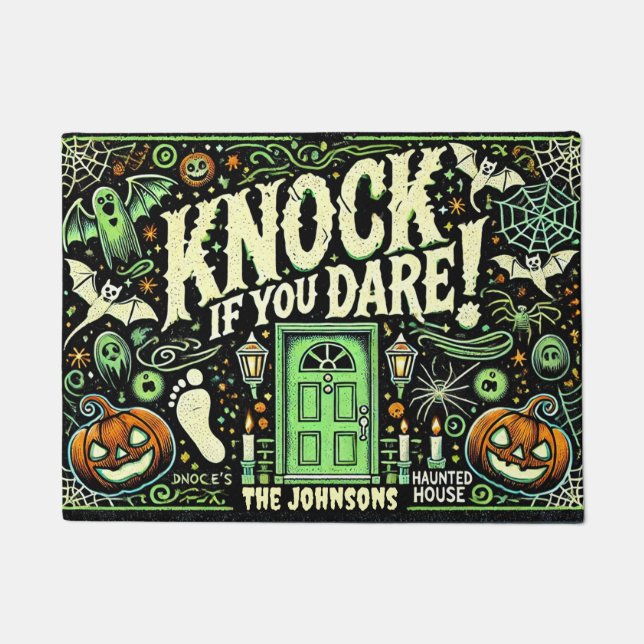 Knock if you date Personalized door mat (Front)