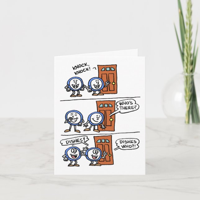 Knock Knock Dishes Your Father's Day Present Card (Front)