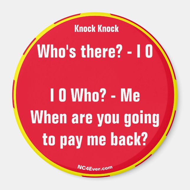 Knock Knock Joke I O Magnet (Front)