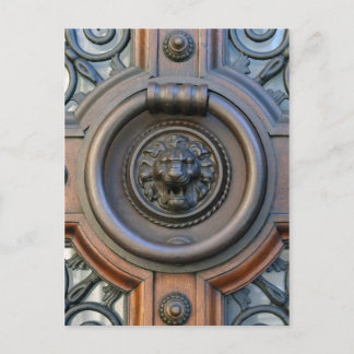 Knock Knock - Lion Door Knocker Postcard