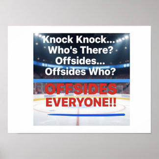 Knock Knock Offsides Hockey Poster