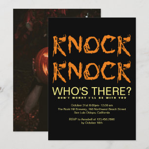 Knock Knock Who's There Photo Halloween Party Invi Invitation