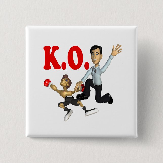Knock Out 2 15 Cm Square Badge (Front)